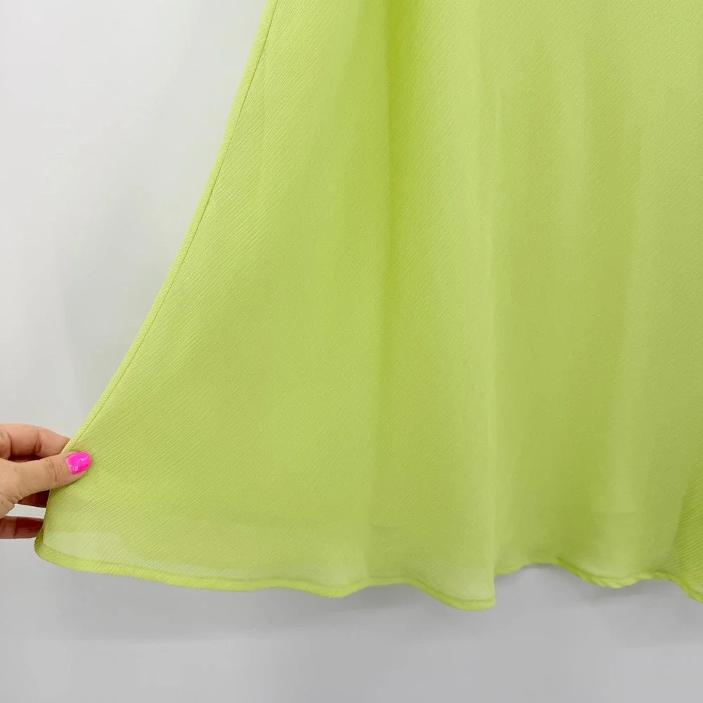 Vintage Lucy Pereda Textured Lime Green Bright Below Knee Skirt Womens 16